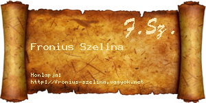 Fronius Szelina névjegykártya